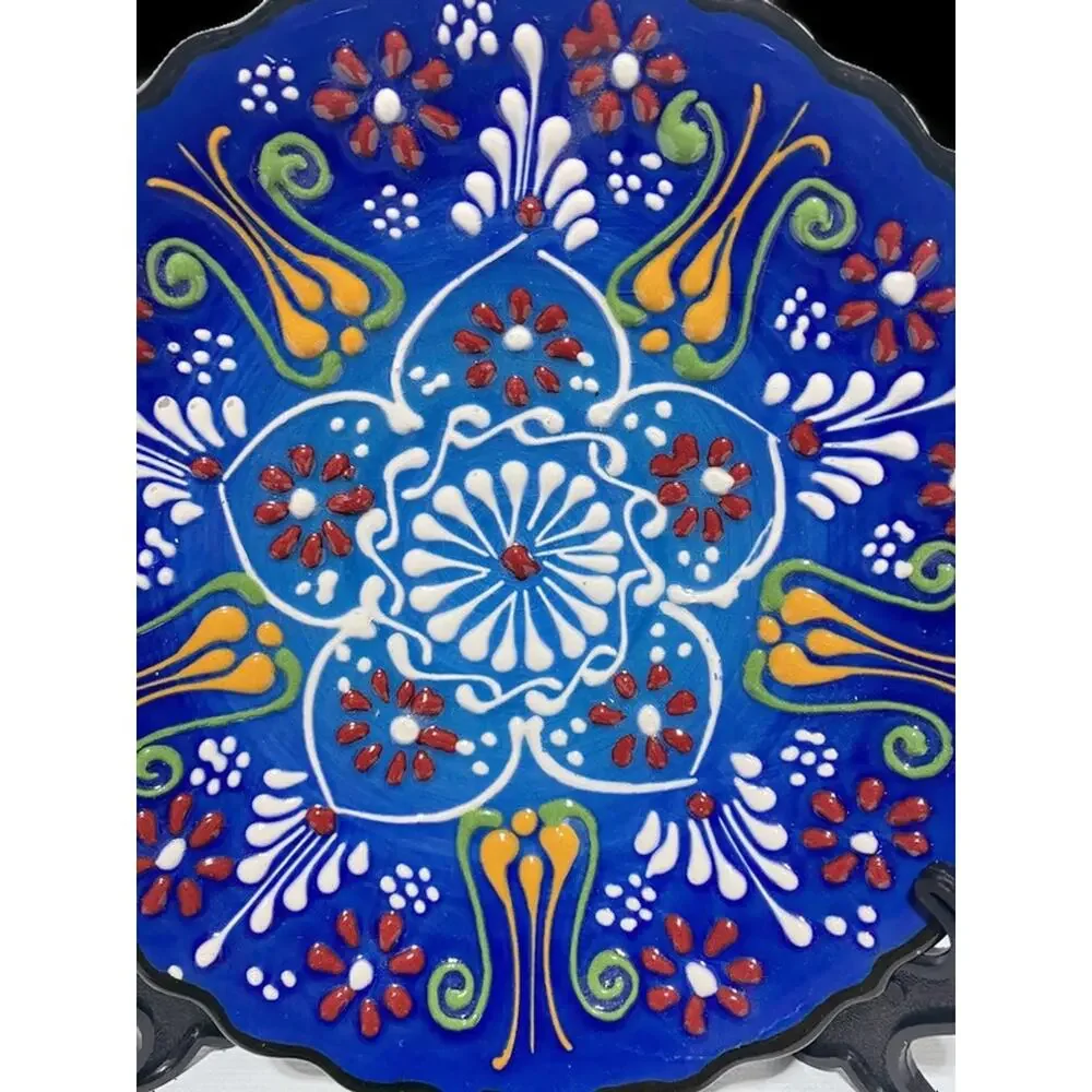 Pintado a Mano Hand Painted Ottoman Floral Plate Multicolor 7